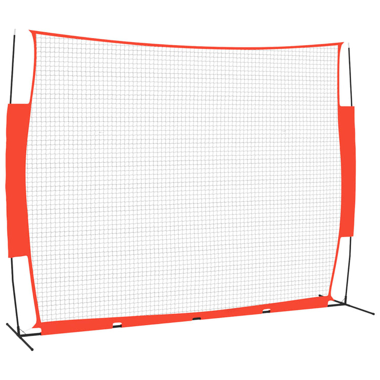 Vidaxl honkbalnet draagbaar 369x107x271 cm staal polyester rood zwart