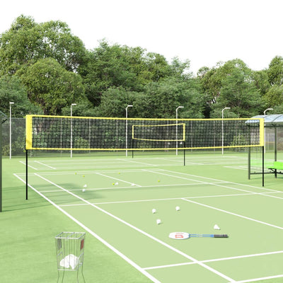 Vidaxl badmintonnet 600x155 cm pe-stof geel en zwart