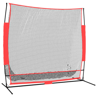 Vidaxl honkbalnet draagbaar 215x107x216 cm polyester zwart en rood