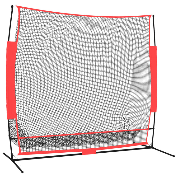 Vidaxl honkbalnet draagbaar 215x107x216 cm polyester zwart en rood