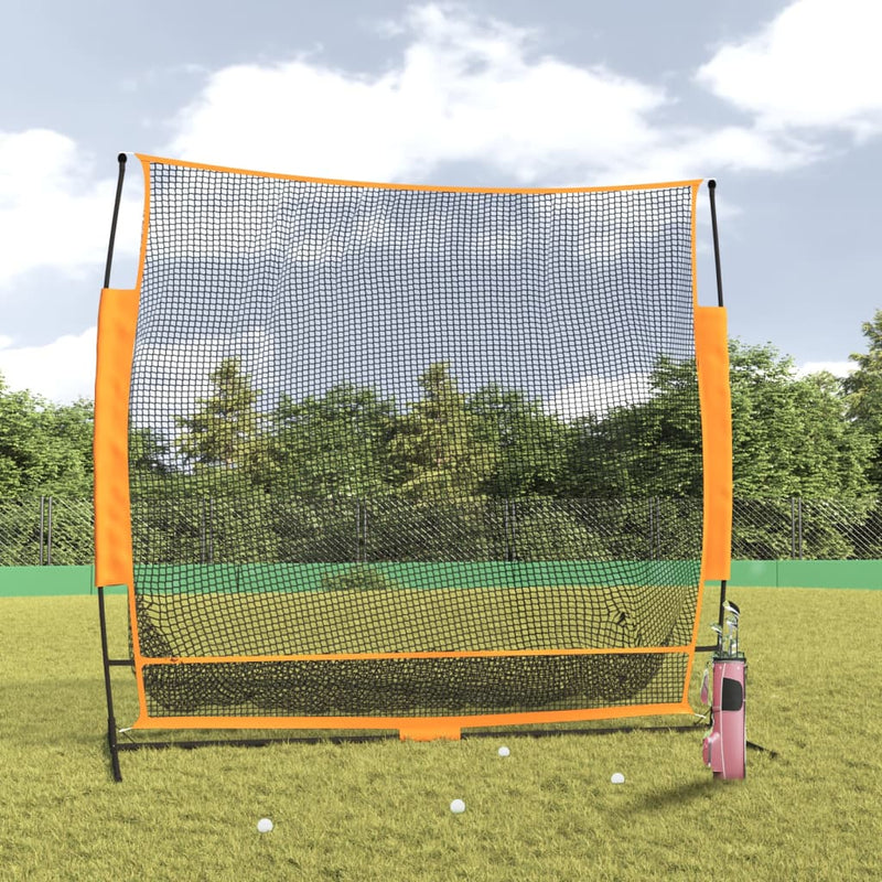 Vidaxl golftrainingsnet 215x107x216 cm polyester zwart en oranje