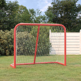Vidaxl hockeydoel 183x71x122 cm polyester rood en wit - afbeelding 1