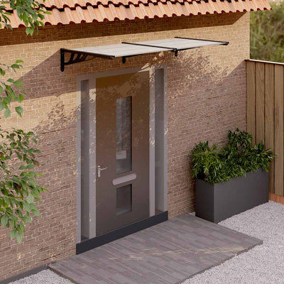 Vidaxl deurluifel 199x90 cm polycarbonaat zwart en transparant