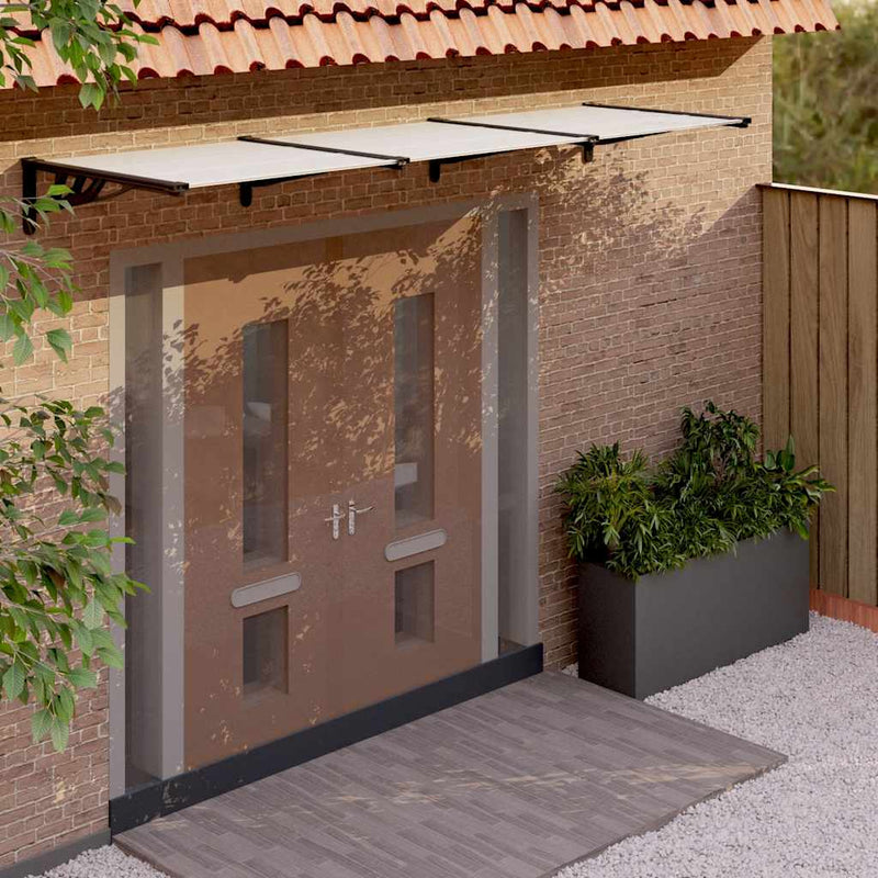Vidaxl deurluifel 297,5x90 cm polycarbonaat zwart en transparant