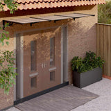 Vidaxl deurluifel 297,5x90 cm polycarbonaat zwart - afbeelding 1