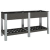 Vidaxl plantenbak verhoogd met schap 150x50x75 cm hkc grijs