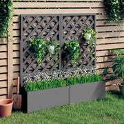 Vidaxl plantenbakken met latwerk 2 st 65x33x135 cm hkc grijs - afbeelding 1