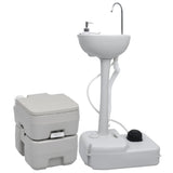 VidaXL Campingtoilet en wasbak set draagbaar - afbeelding 1