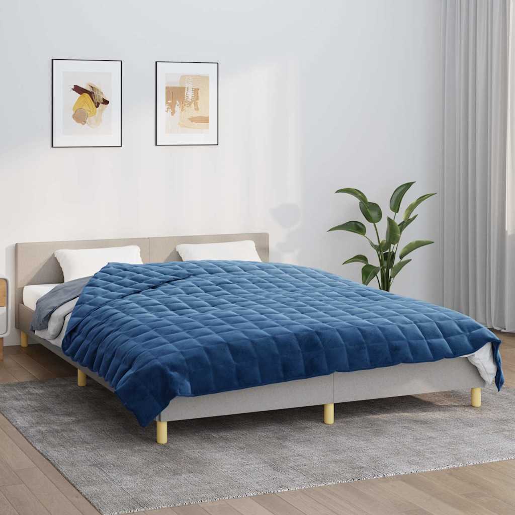 Vidaxl verzwaringsdeken 200x230 cm 9 kg stof blauw