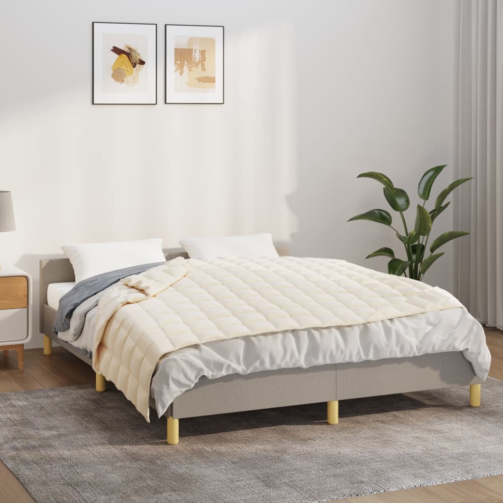 Vidaxl verzwaringsdeken 135x200 cm 6 kg stof lichtcrèmekleurig