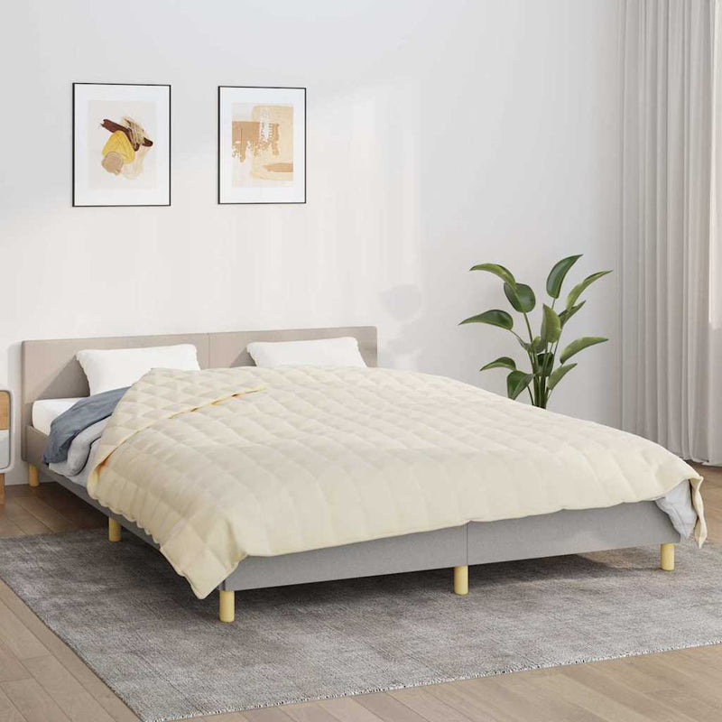 Vidaxl verzwaringsdeken 220x240 cm 15 kg stof lichtcrèmekleurig