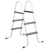 Vidaxl zwembadladder 84 cm staal grijs - afbeelding 1