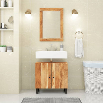 Vidaxl spiegel 70x50 cm massief acaciahout en glas