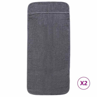 Vidaxl strandhanddoeken 2 st 400 g m² 60x135 cm stof antracietkleurig