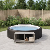 Vidaxl opbergschappen 2 st poly rattan grijs - afbeelding 1