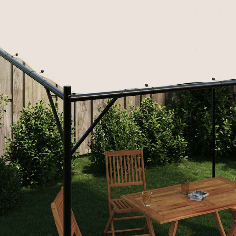 Vidaxl prieel 4x4 m 180 g m² stof en staal wit