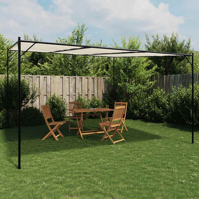 Vidaxl prieel 4x4 m 180 g m² stof en staal wit