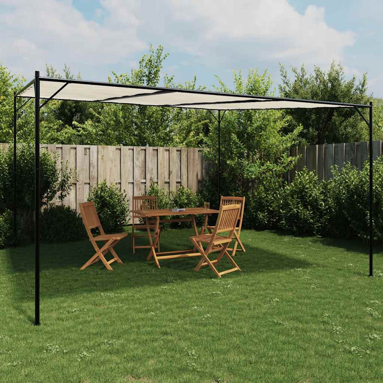 Vidaxl prieel 4x4 m 180 g m² stof en staal wit