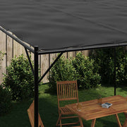 Vidaxl prieel 4x4 m 180 g m² stof en staal antracietkleurig - afbeelding 3