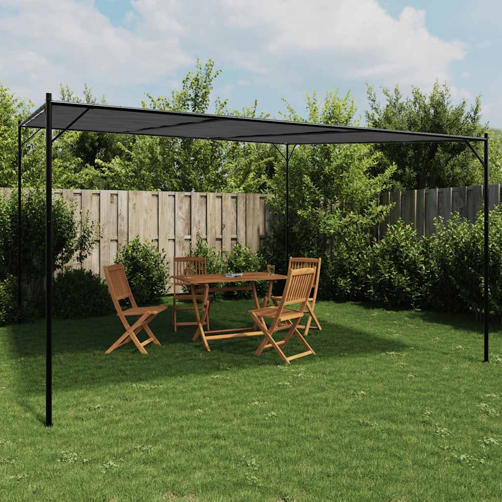 Vidaxl prieel 4x4 m 180 g m² stof en staal antracietkleurig