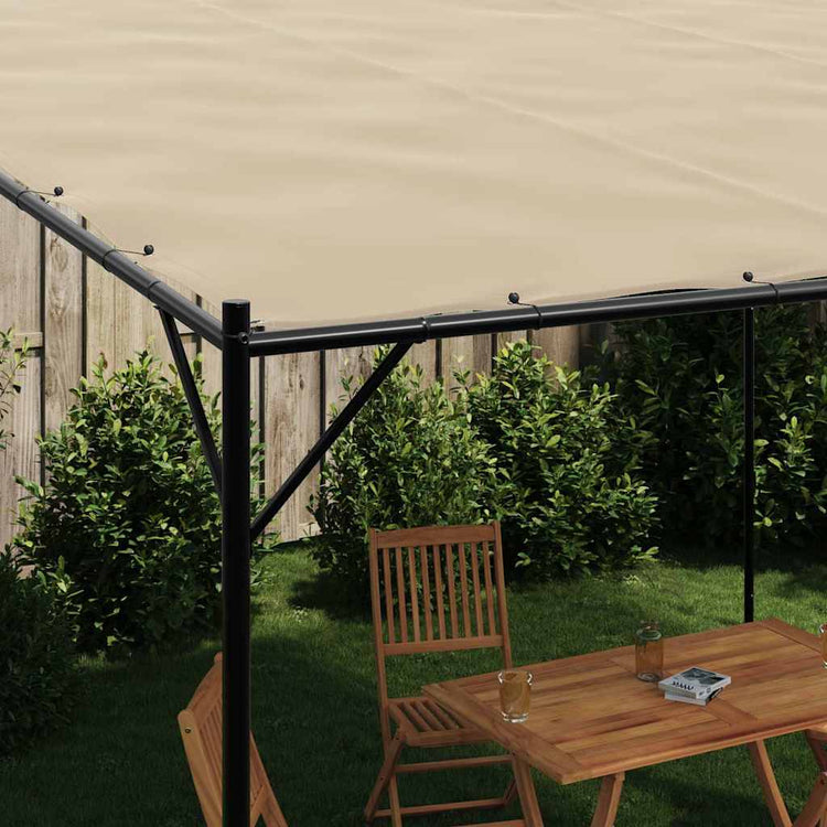Vidaxl prieel 4x4 m 180 g m² stof en staal beige