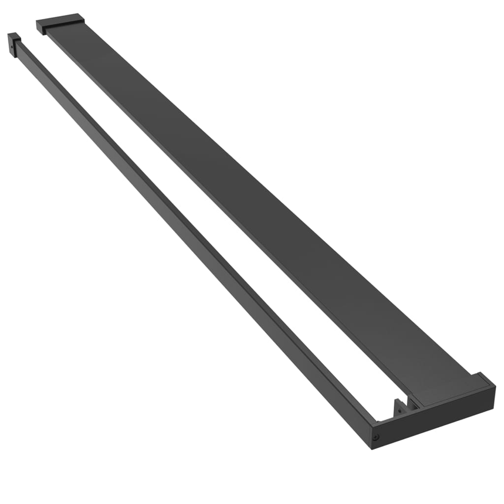 Vidaxl doucheschap voor inloopdouchewand 118 cm aluminium zwart