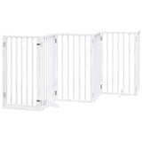 Vidaxl hondenhek met deur opvouwbaar 6 panelen wit 300 cm populierenhout - afbeelding 2