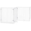 Vidaxl hondenhek met deur opvouwbaar 4 panelen wit 320 cm populierenhout
