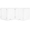 Vidaxl hondenhek met deur opvouwbaar 4 panelen wit 320 cm populierenhout
