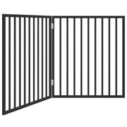 Vidaxl hondenhek opvouwbaar 2 panelen zwart 160 cm populierenhout - afbeelding 2