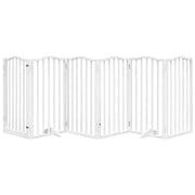 Vidaxl hondenhek inklapbaar met deur 6 panelen 300 cm populierhout wit - afbeelding 3