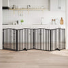 Vidaxl hondenhek inklapbaar 4 panelen 320 cm populierenhout zwart