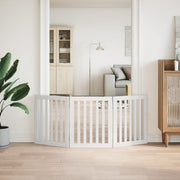 Vidaxl hondenhek inklapbaar 3 panelen 150 cm populierenhout wit - afbeelding 3
