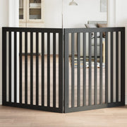Vidaxl hondenhek inklapbaar 2 panelen 160 cm populierenhout zwart - afbeelding 1