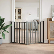 Vidaxl hondenhek inklapbaar 2 panelen 160 cm massief vurenhout zwart - afbeelding 3