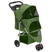 Vidaxl hondenwagen inklapbaar 80x46x98 cm oxford stof groen - afbeelding 1