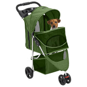 Vidaxl hondenwagen inklapbaar 80x46x98 cm oxford stof groen - afbeelding 2