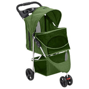 Vidaxl hondenwagen inklapbaar 80x46x98 cm oxford stof groen - afbeelding 3