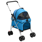 Vidaxl hondenwagen inklapbaar 76x50x100 cm oxford stof blauw - afbeelding 1