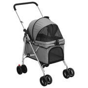Vidaxl hondenwagen inklapbaar 76x50x100 cm oxford stof grijs - afbeelding 1