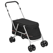 Vidaxl hondenwagen inklapbaar 100x49x96 cm linnenstof zwart - afbeelding 1