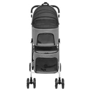 Vidaxl hondenwagen 2-laags inklapbaar 83x48x97 cm oxford stof grijs - afbeelding 3