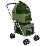 Vidaxl hondenwagen 2-laags inklapbaar 83x48x97 cm oxford stof groen - afbeelding 1