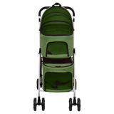 Vidaxl hondenwagen 2-laags inklapbaar 83x48x97 cm oxford stof groen - afbeelding 2