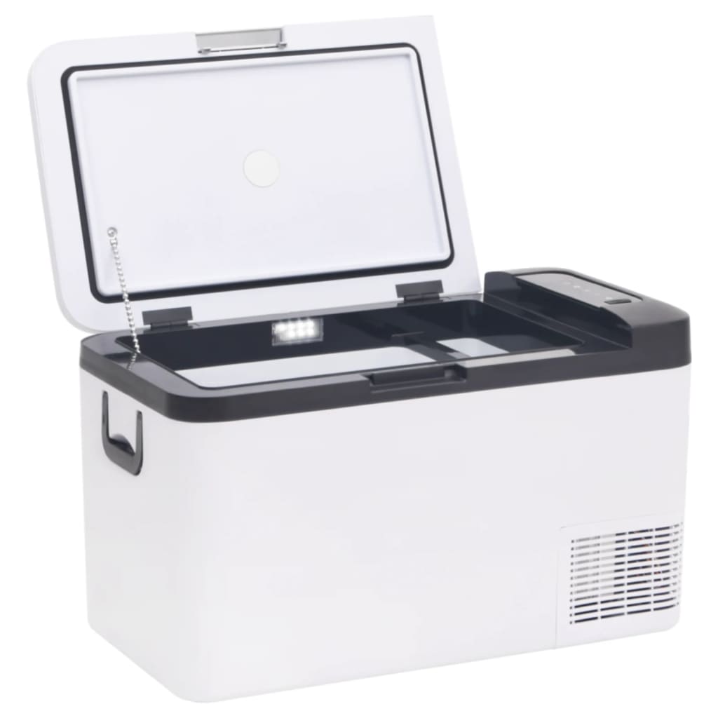 Vidaxl koelbox met handvat en adapter 25 l pp pe zwart en wit