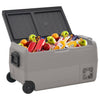 Vidaxl koelbox met wielen en adapter 60 l pp en pe zwart en grijs