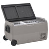 Vidaxl koelbox met wielen en adapter 60 l pp en pe zwart en grijs