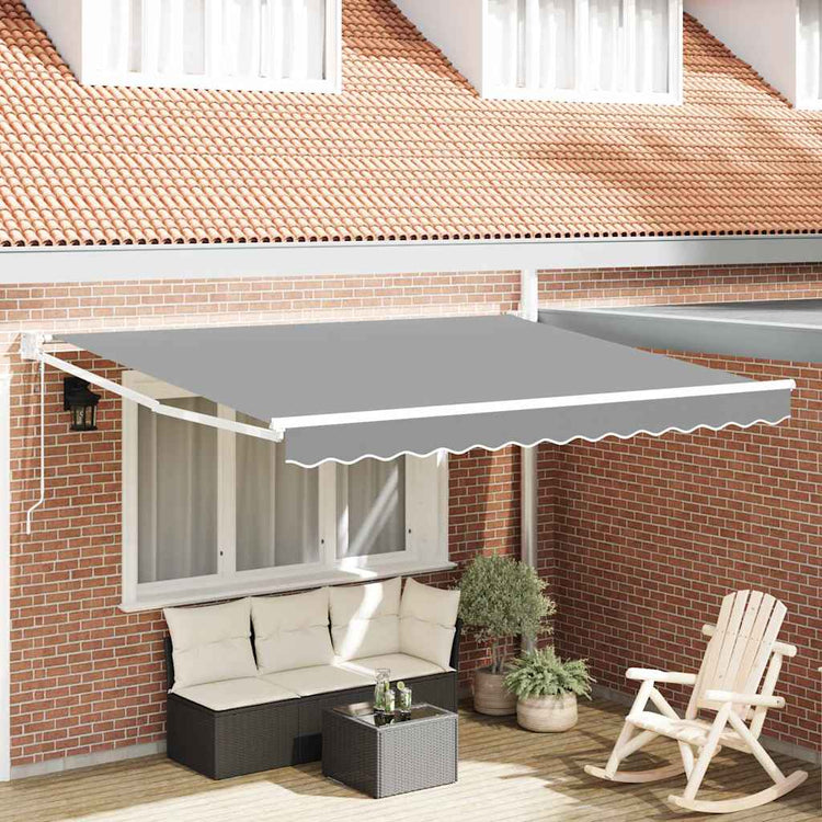 Vidaxl uitschuifbaar zonnescherm wit 350 x 250 cm aluminium