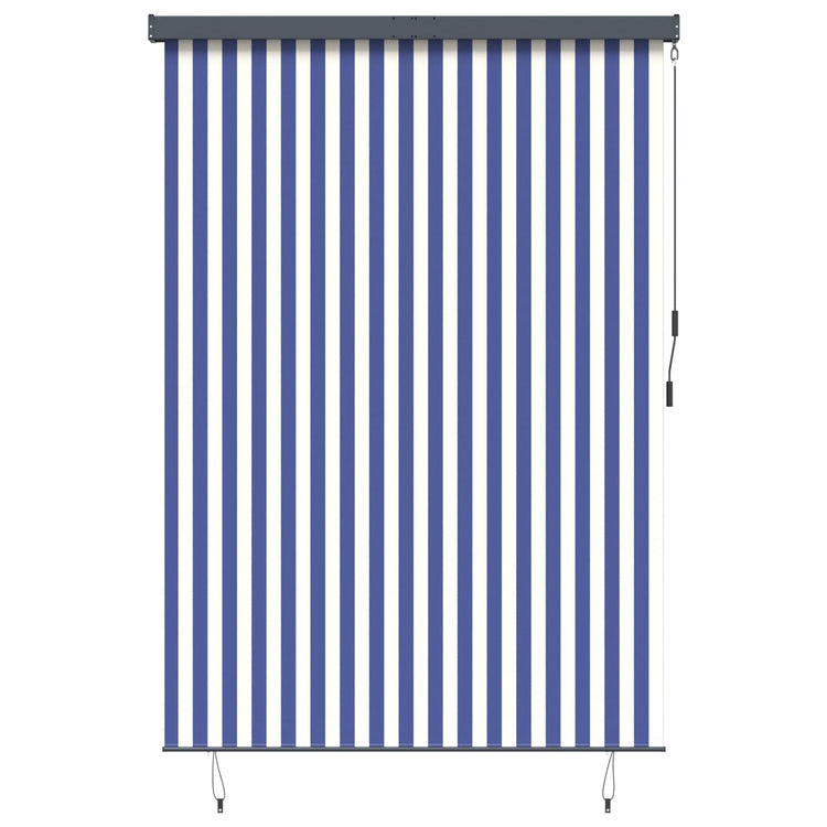 Vidaxl rolgordijn blauw en wit 180 x 250 cm stof en aluminium