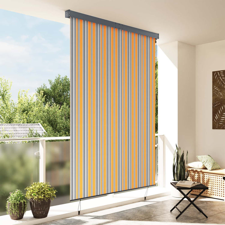 Vidaxl rolgordijn geel en blauw 180 x 250 cm stof en aluminium